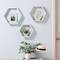 NEX™ Blue Whitewash Wall-Mounted Rustic Hexagon Honeycomb Hanging Shelf Set